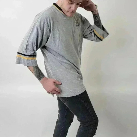 Vintage Y2k Pittsburgh Steelers NFL Oversized Jersey VNeck Tee - Picture 2 of 7